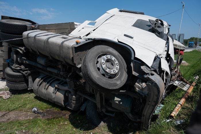 Lawyer examining truck accident case in Owings Mills, MD