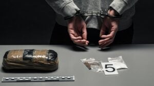 Professional drug crime attorney meeting with a client in Owings Mills, MD